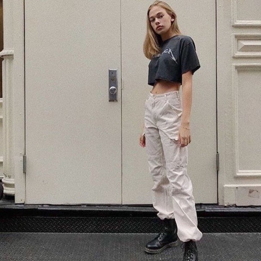 Brandy Melville Cream Piper Worker Pants
